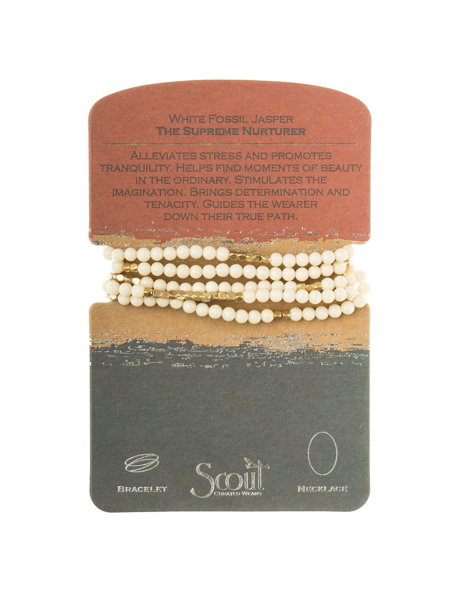 Stone Wrap - White Fossil Jasper