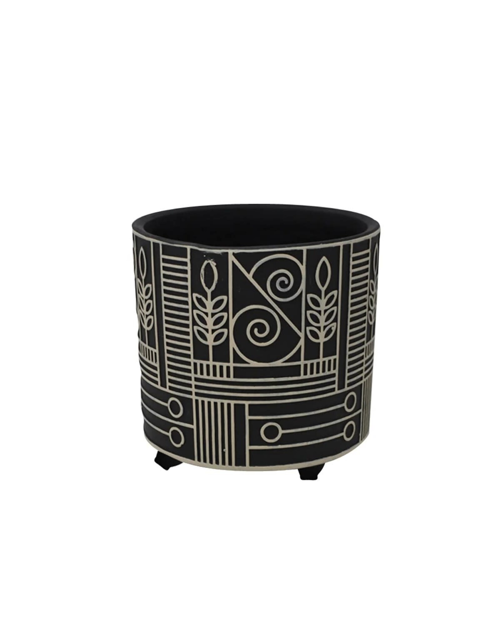Black Pot with Pattern