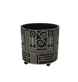 Black Pot with Pattern