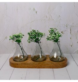 Dahlia Bud Vase With Wooden Tray