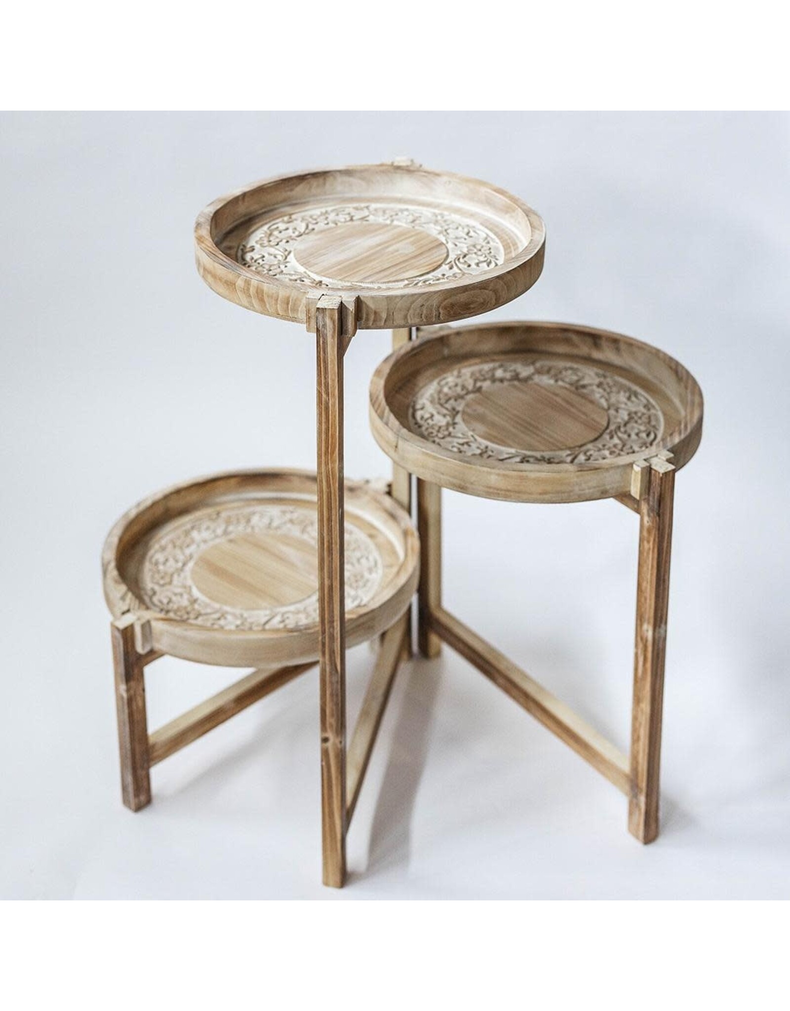 Wooden 3-Tier Flower Stand