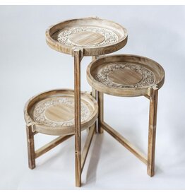 Wooden 3-Tier Flower Stand