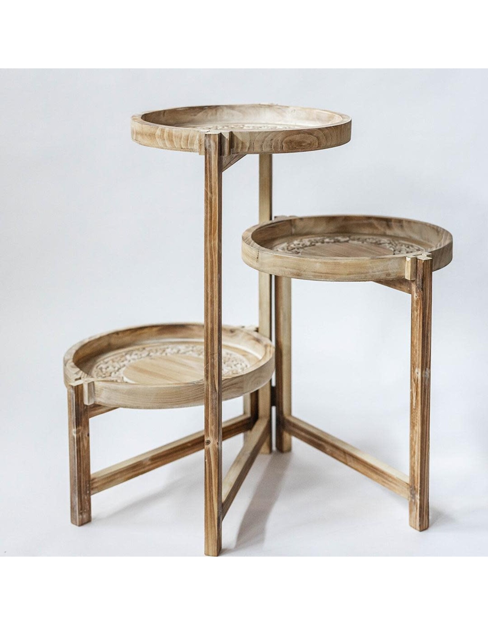 Wooden 3-Tier Flower Stand