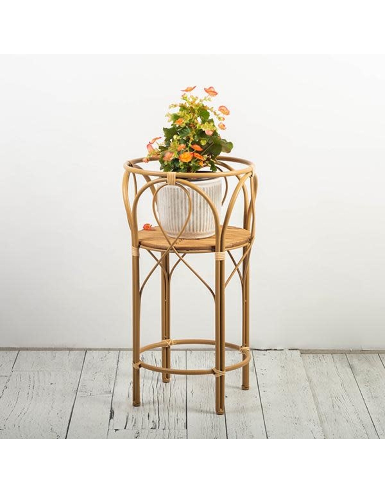 Wicker Bamboo Planter Stand