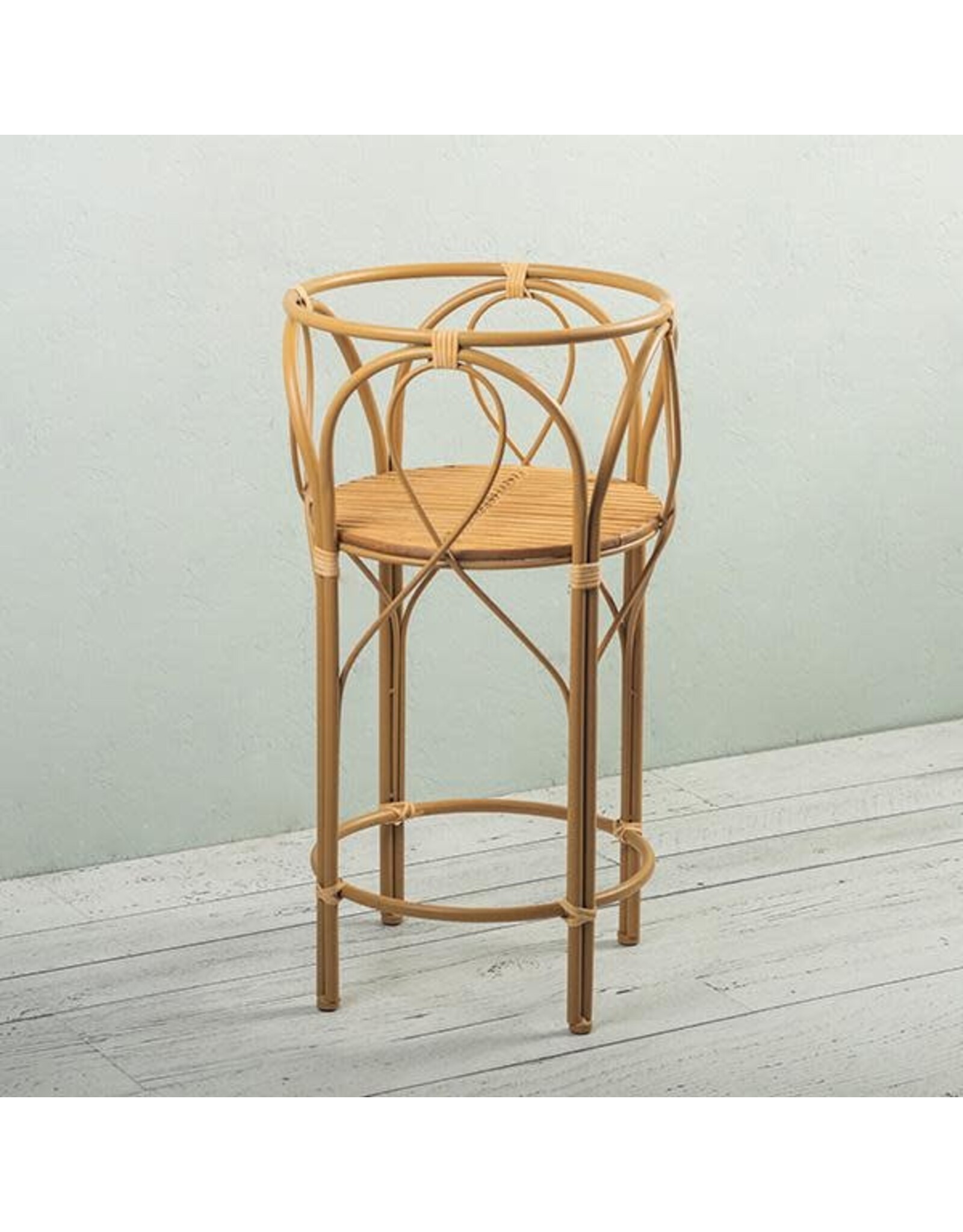 Wicker Bamboo Planter Stand
