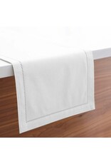 Hemstitch Table Runner White