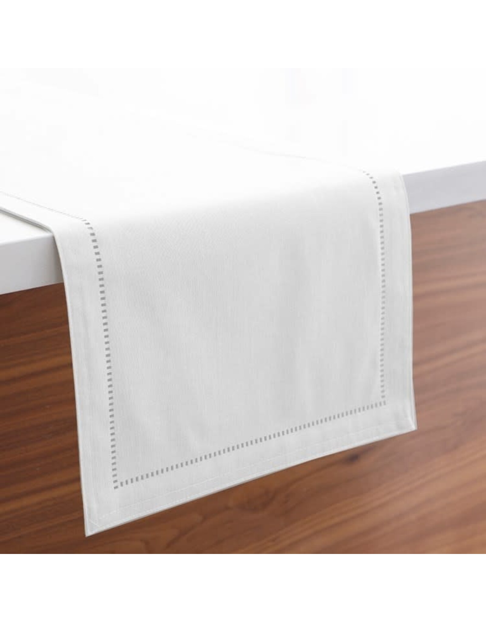 Hemstitch Table Runner White
