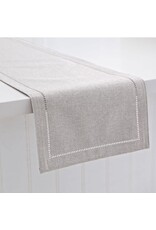 Hemstitch Table Runner Light Grey