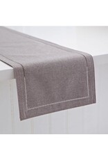 Hemstitch Table Runner Grey