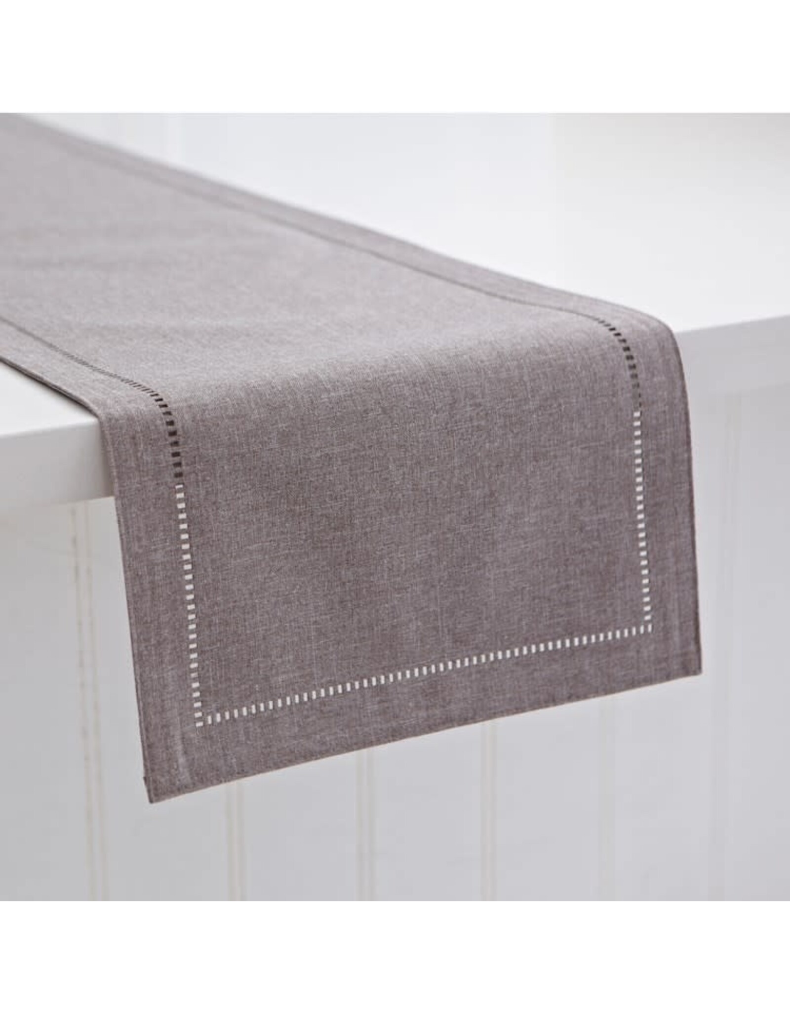 Hemstitch Table Runner Grey