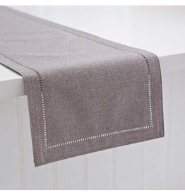 Hemstitch Table Runner Grey