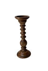 Turned Wood Candle Holder 12"