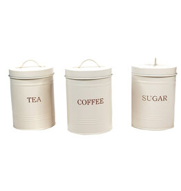 Set of 3 Canisters - Cream