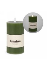 6" Led Flickering Olive Green Candle