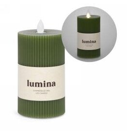 6" Led Flickering Olive Green Candle