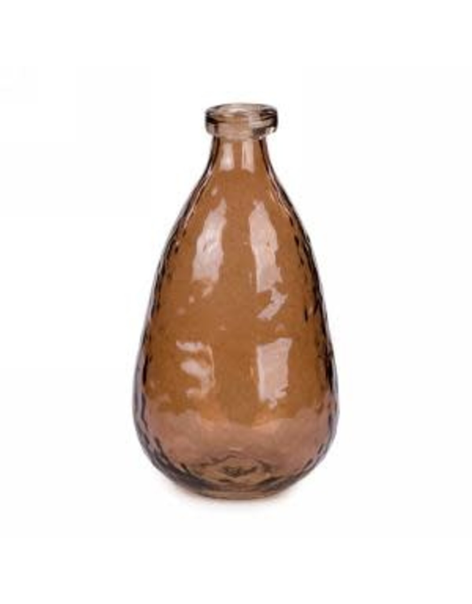 Glass Textured Vase - Brown