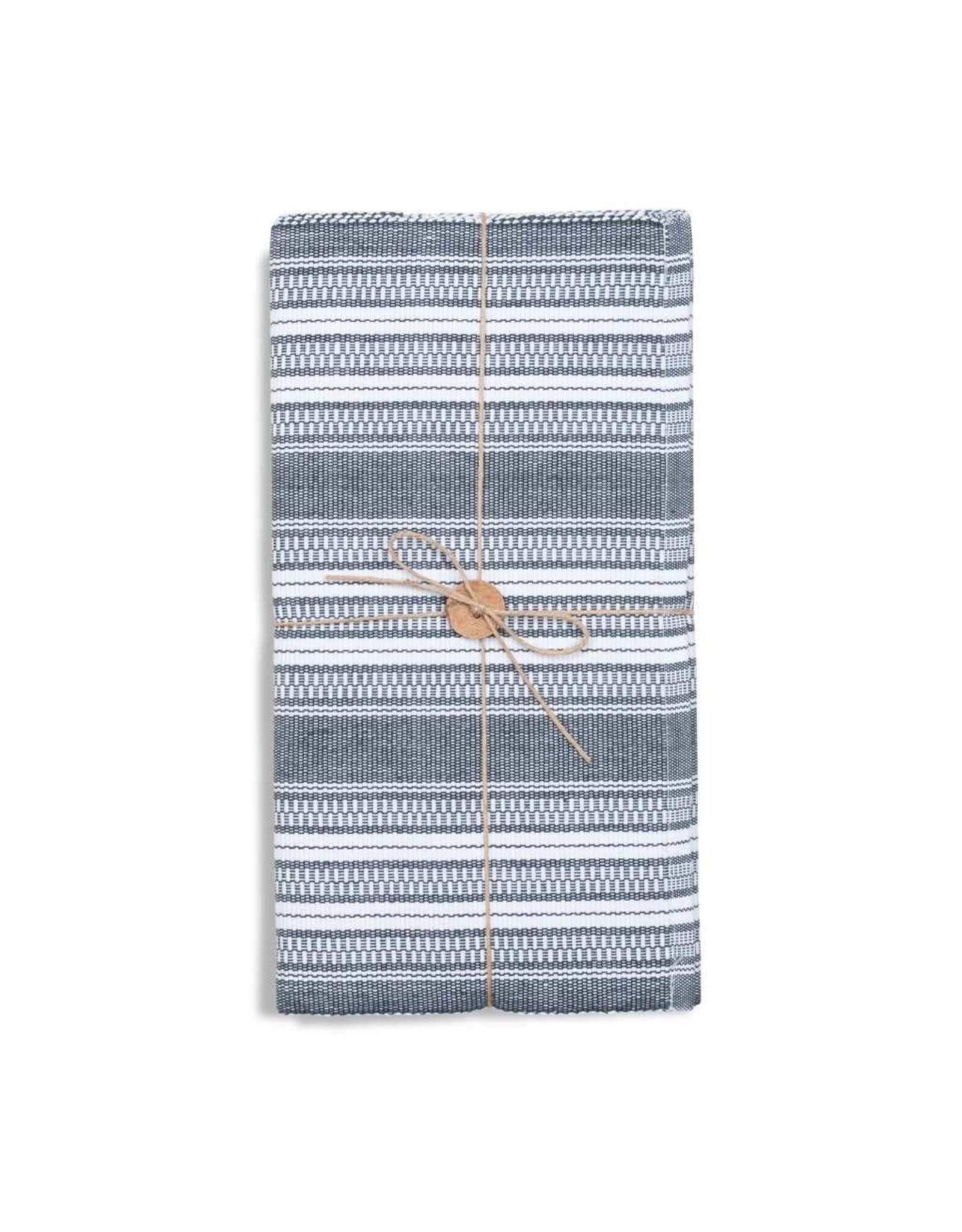 Woven Table Runner - Black Stripe