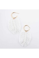 Earring Fringe Macrame - White