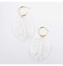 Earring Fringe Macrame - White