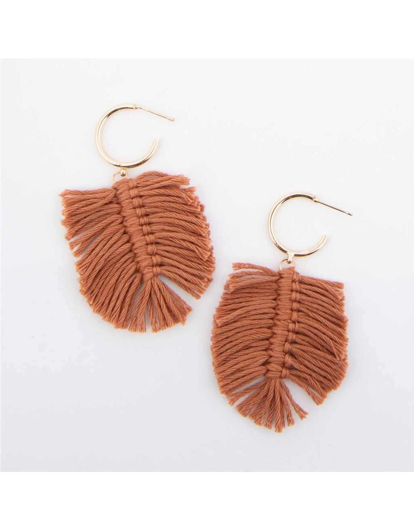 Earring Fringe Macrame - Chestnut