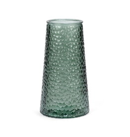 Green Textured Glass Vase