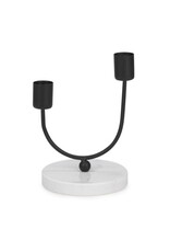 Double Taper Holder on White Marble Base