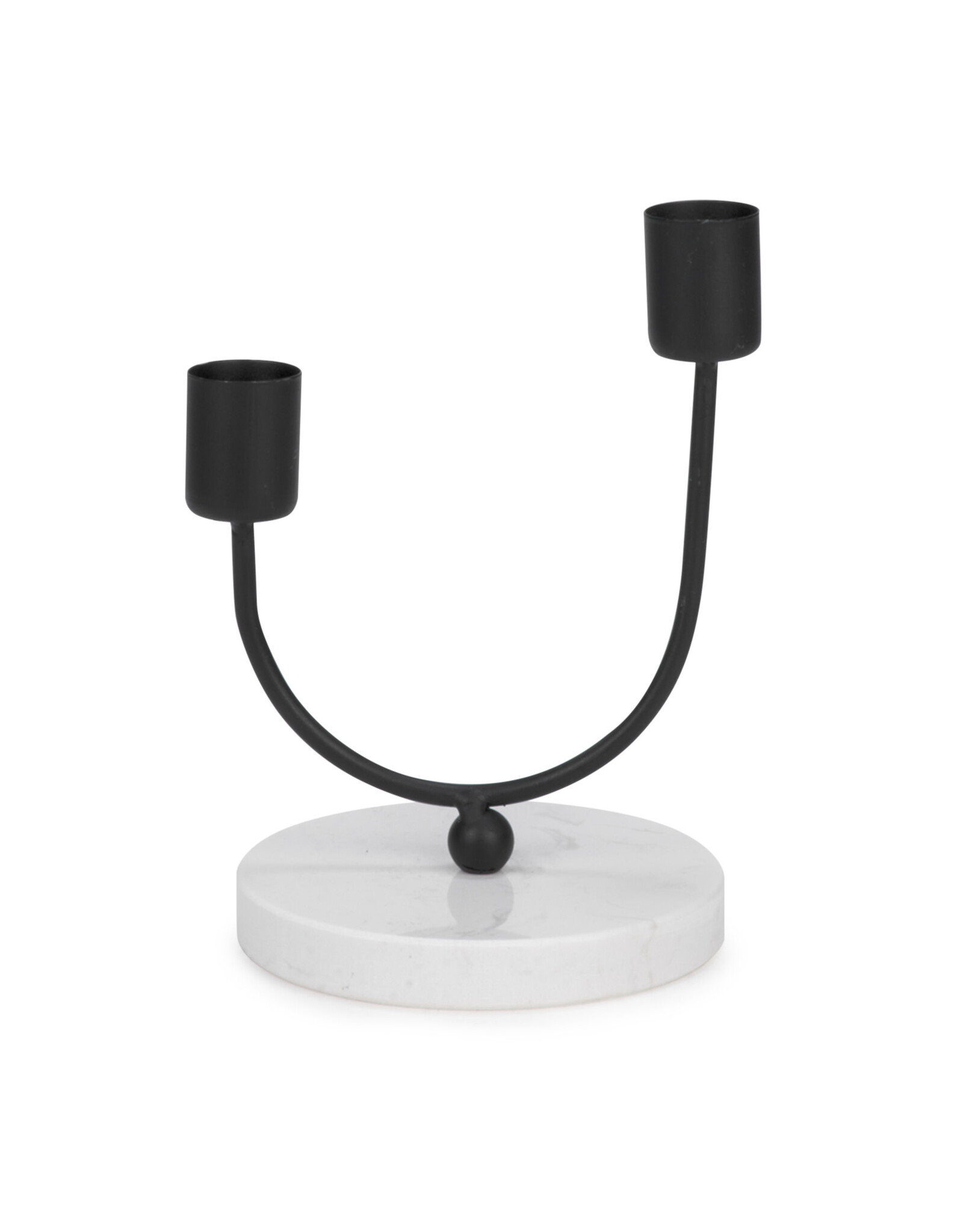 Double Taper Holder on White Marble Base