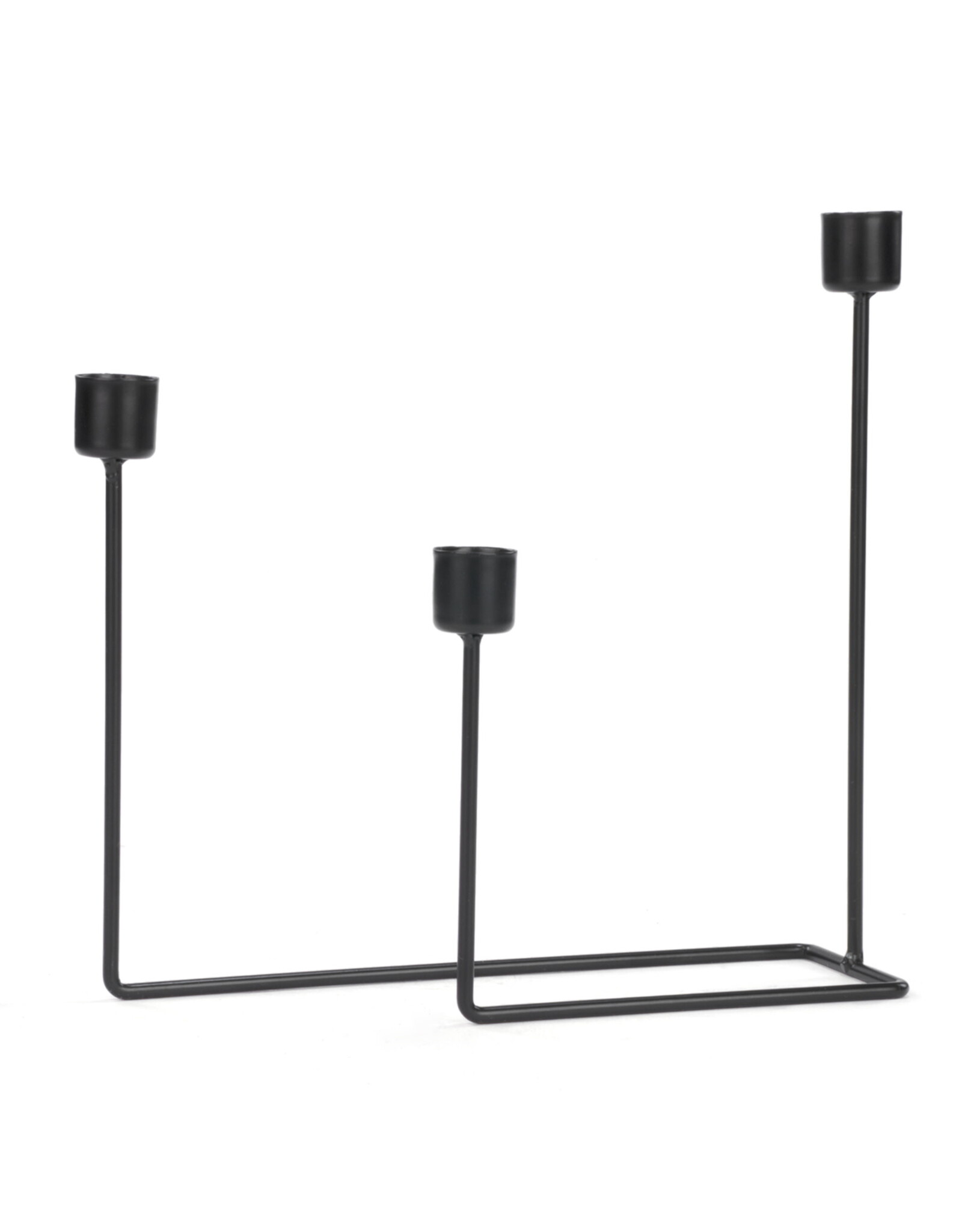 Black Metal Triple Taper Holder
