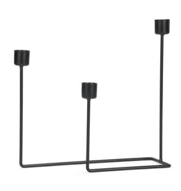 Black Metal Triple Taper Holder