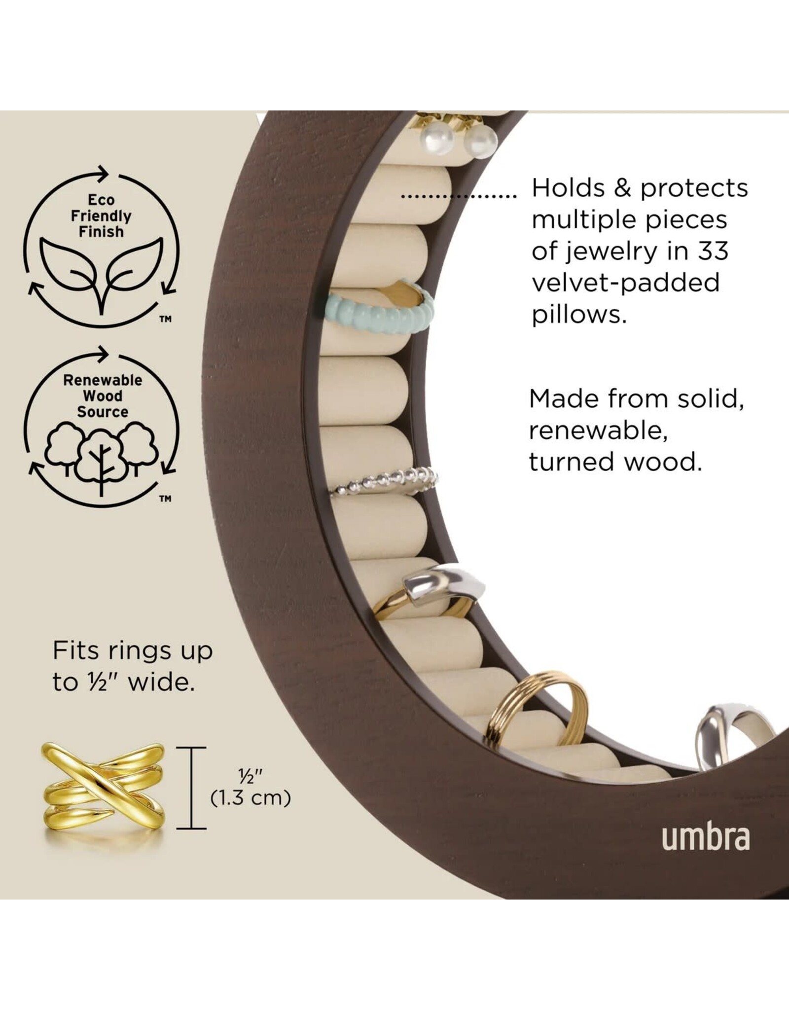 Ferris Jewlery Organizer - Walnut