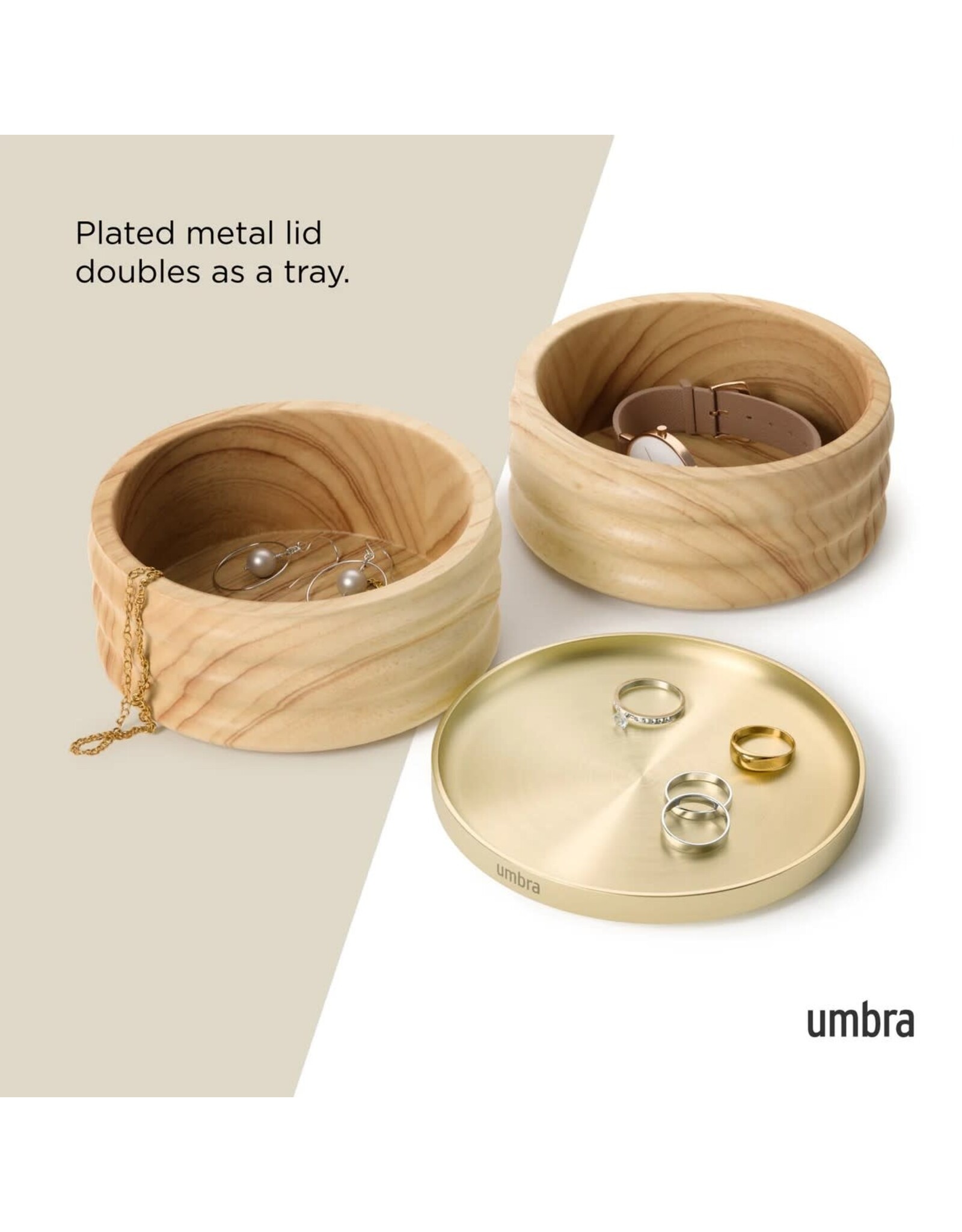 Tesora Storage Box - Natural/Brass