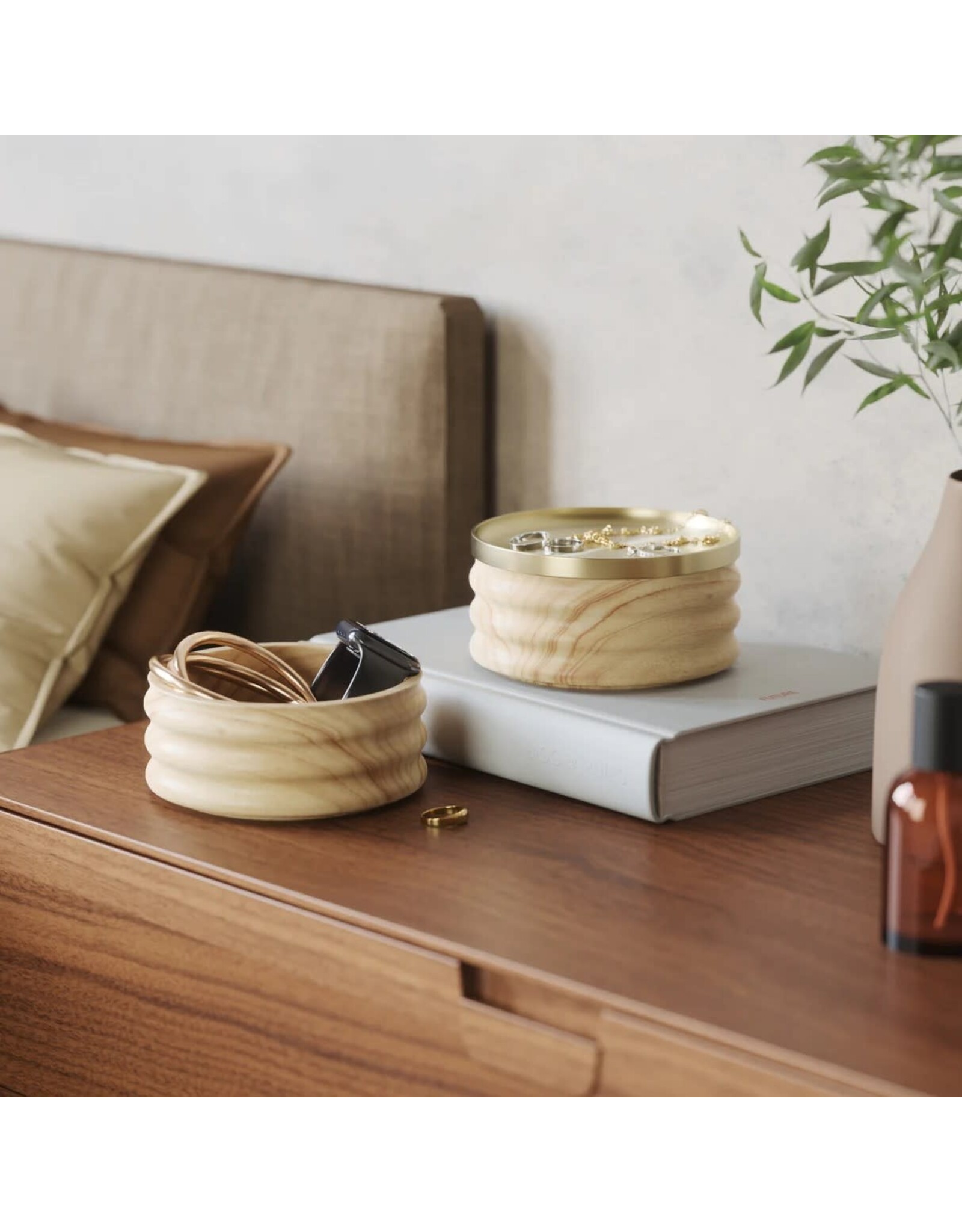 Tesora Storage Box - Natural/Brass