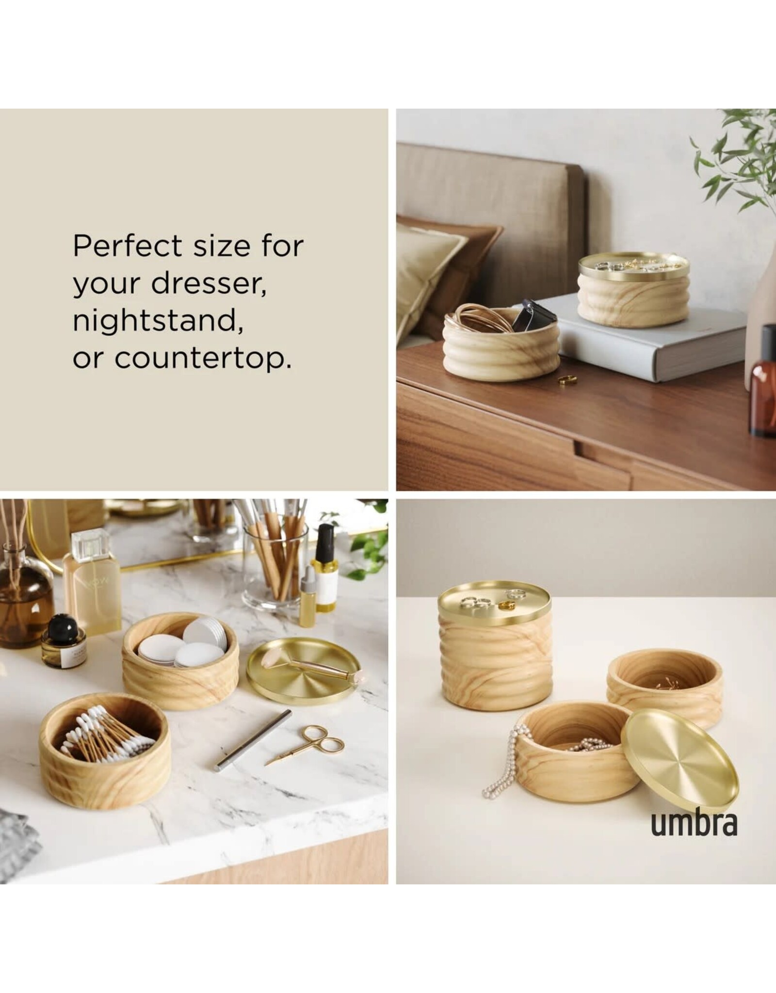 Tesora Storage Box - Natural/Brass