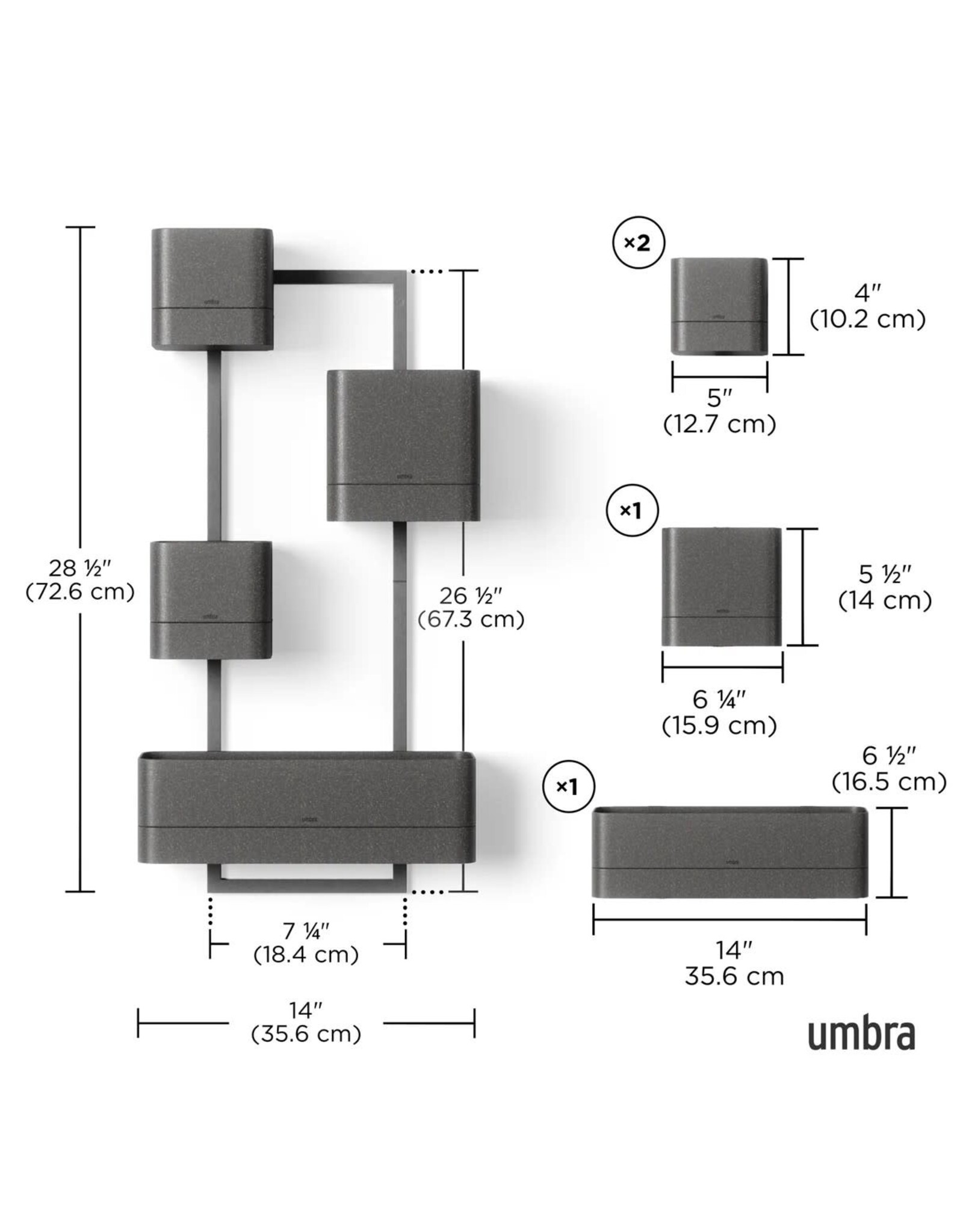 Cubiko Wall Planter - Black