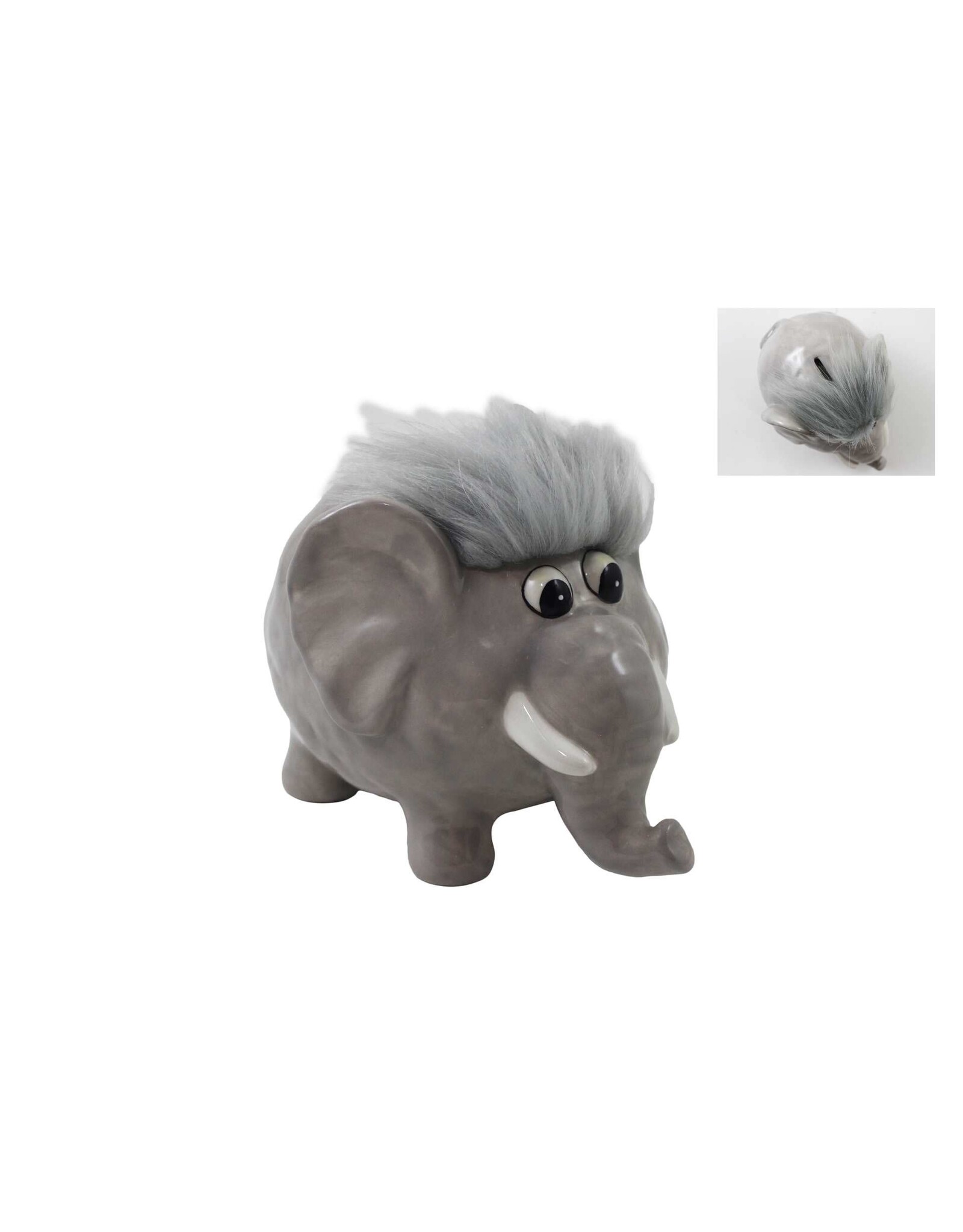 Elephant w/Fur Money Bank