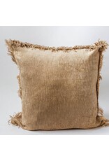 Cushion with Frayed Edge- Brown