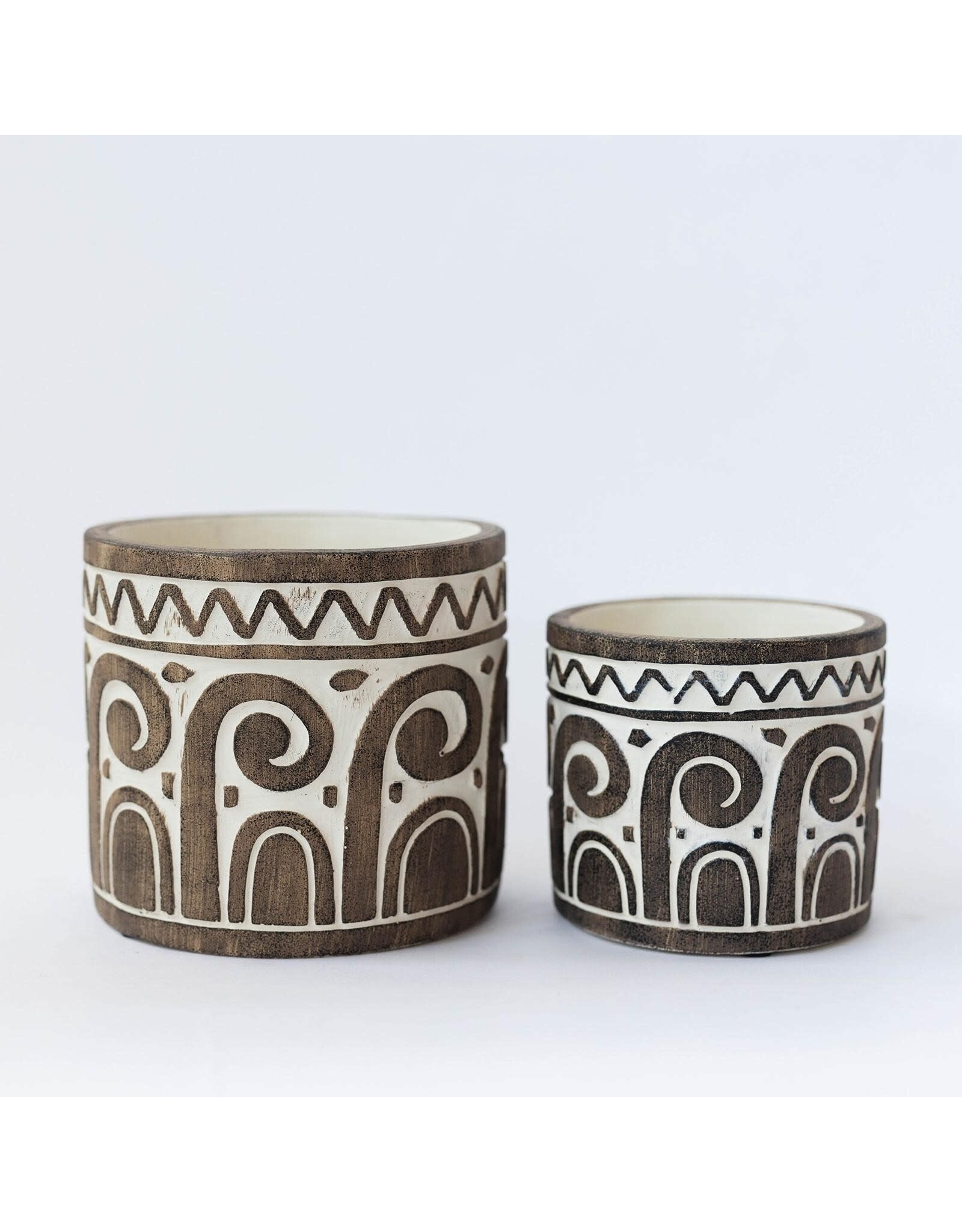 Vintage Cement Flower Pot - Small