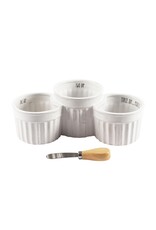 One Two Three Dip Bowl With Spreader White