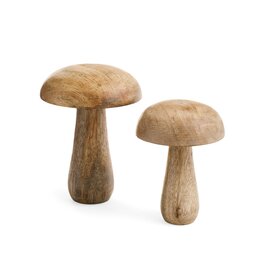 Deco Mushroom Natural Wood - Large