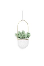 Triflora 5 Hanging Planter - White & Brass