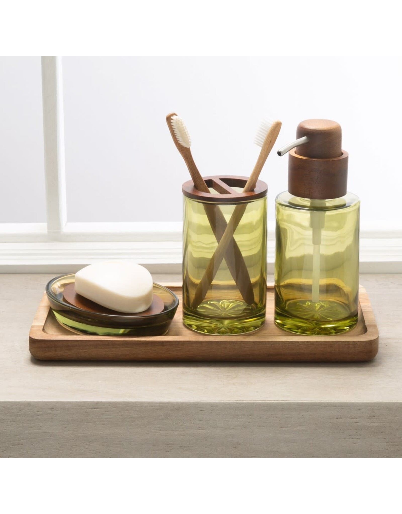 Vaso Toothbrush Holder Glass - Green
