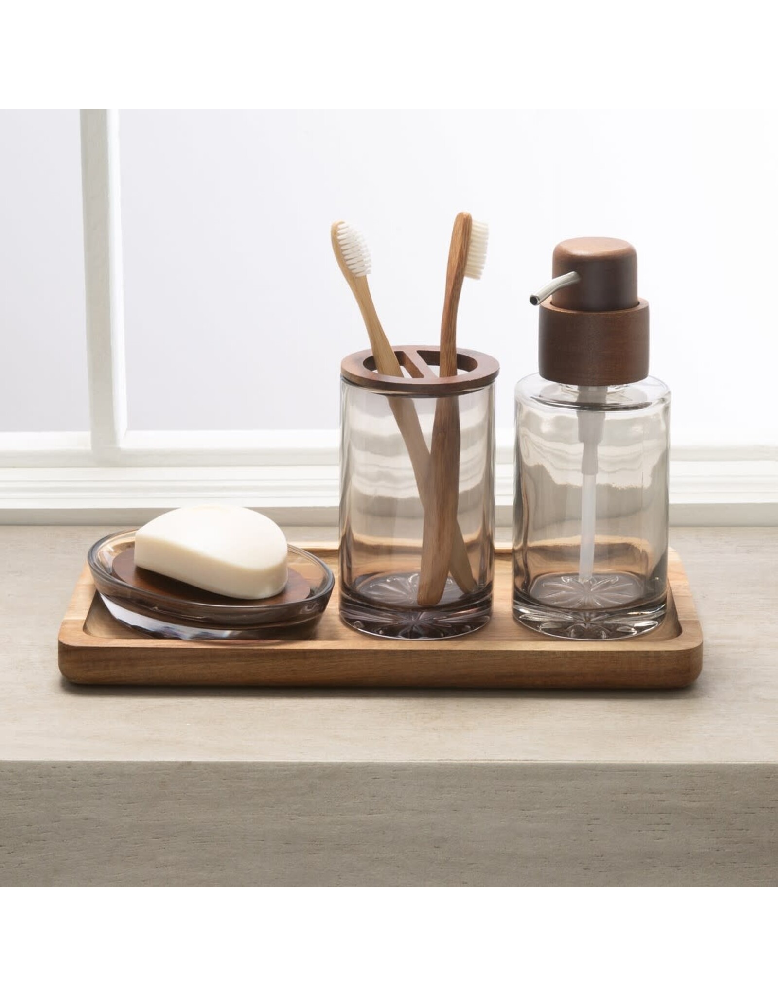 Vaso Toothbrush Holder Glass - Grey