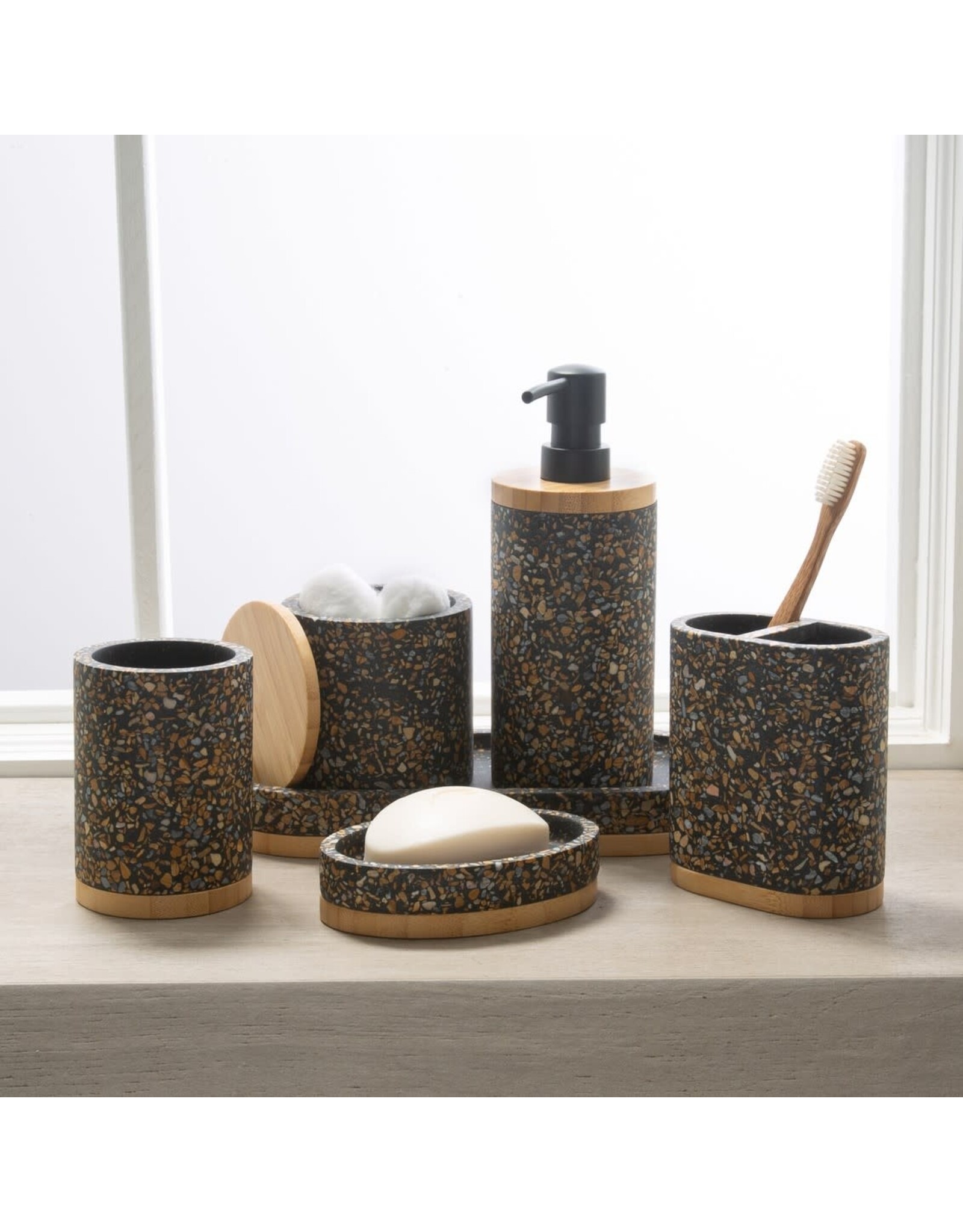 Soren Terrazo Cement Tumbler - Black