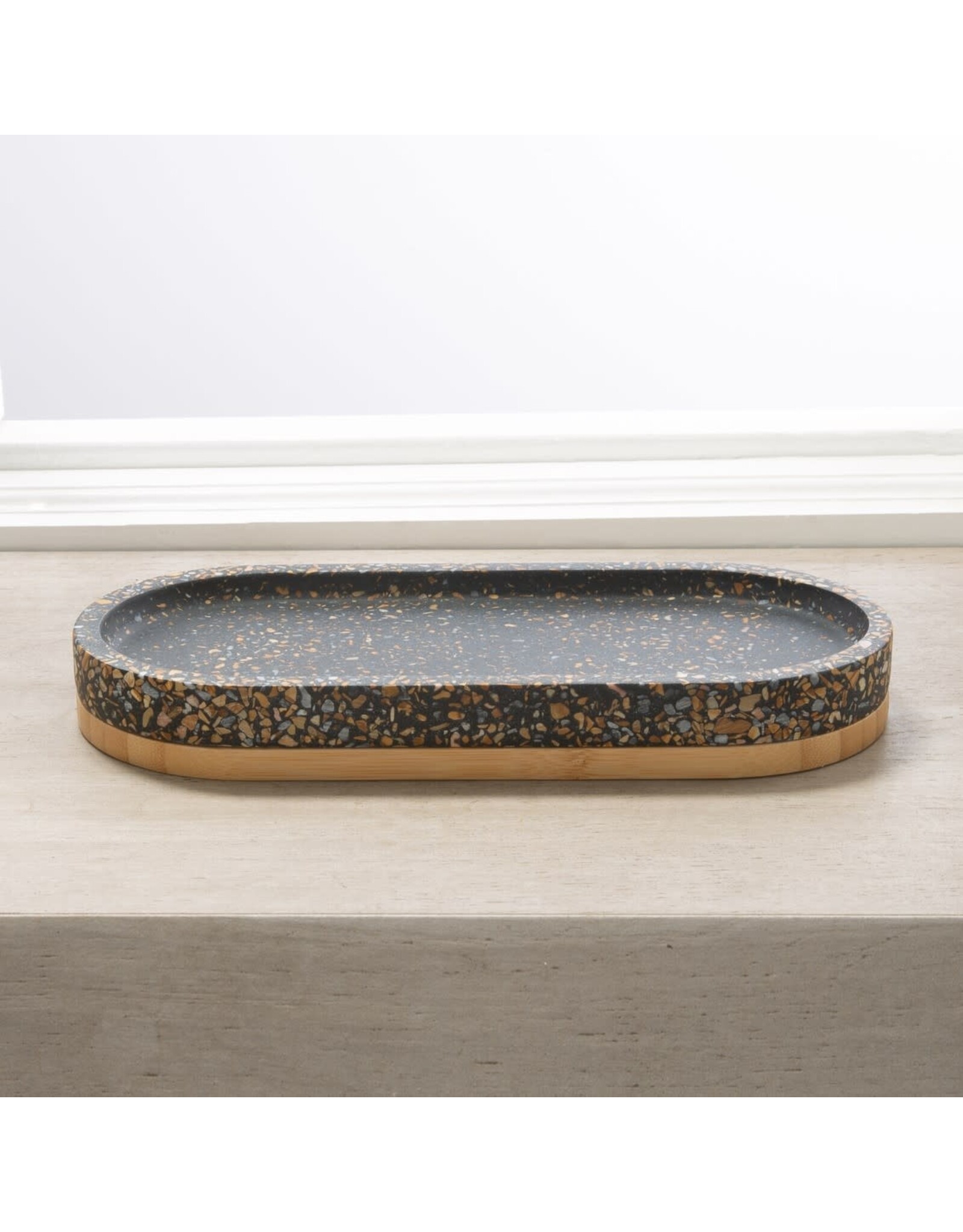 Soren Terrazo Cement Tray - Black