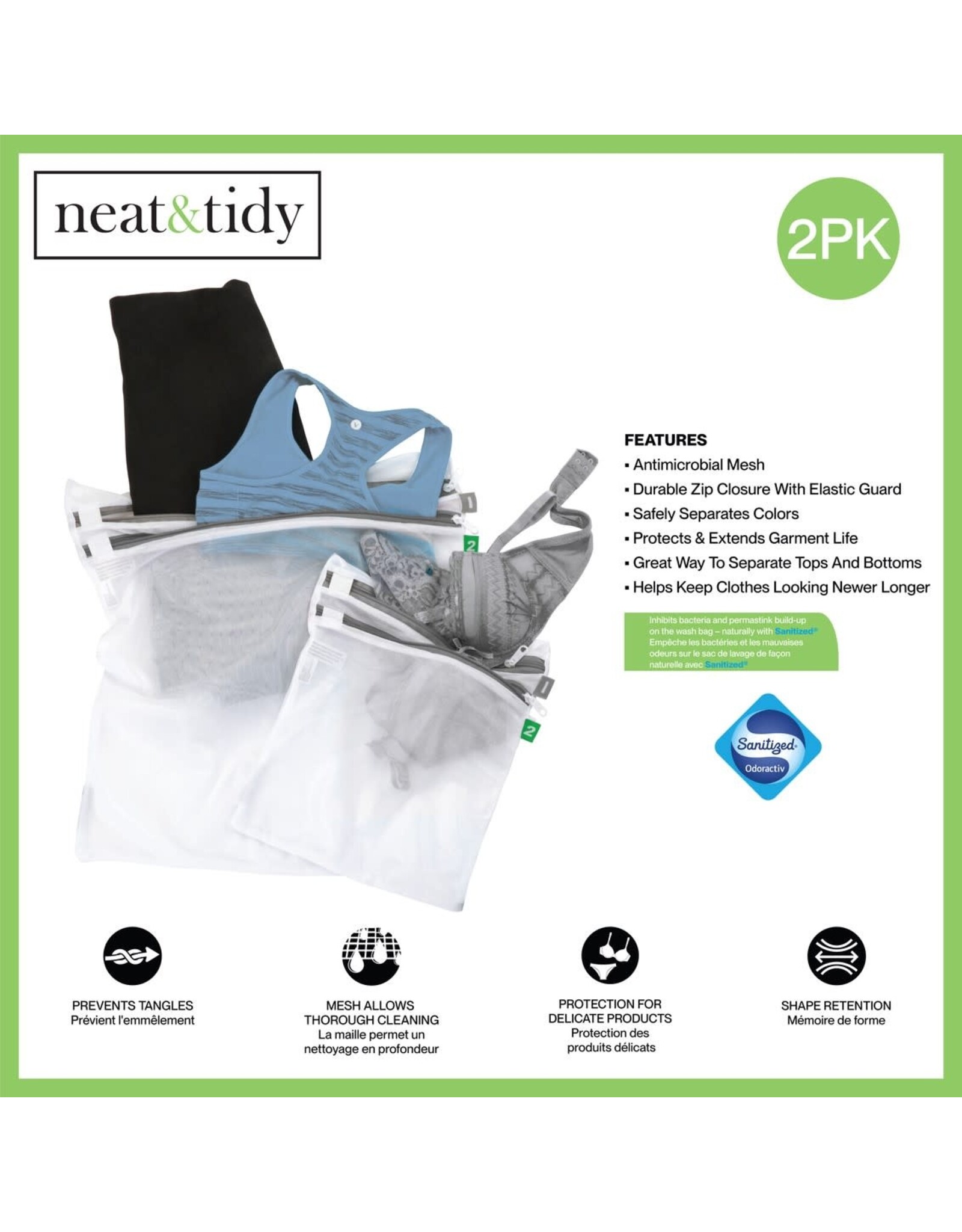 Mesh Double Pocket Was Bag Set - White