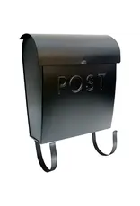 Black Euro Mailbox POST - with bracket