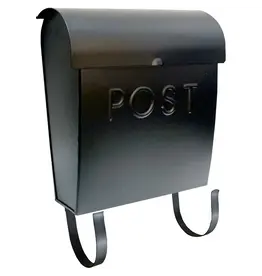 Black Euro Mailbox POST - with bracket