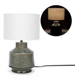 Table Lamp with Green Ceramic Base