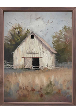 Framed Linen Art - White Barn