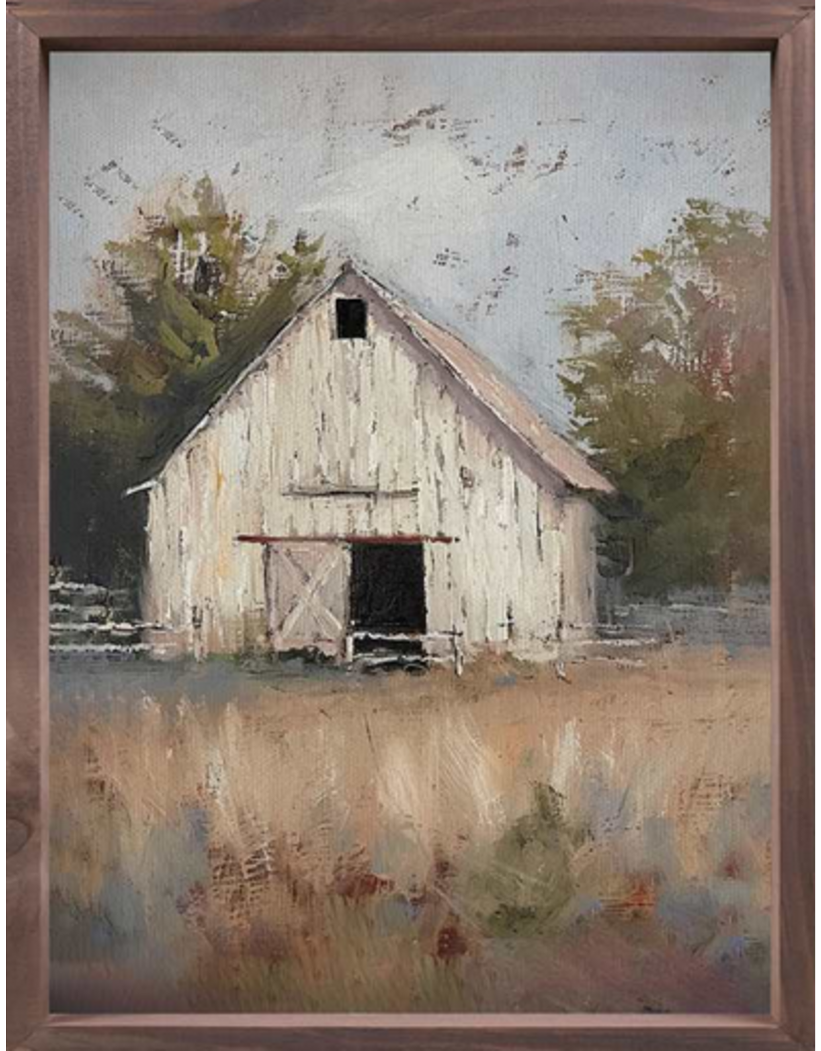 Framed Linen Art - White Barn